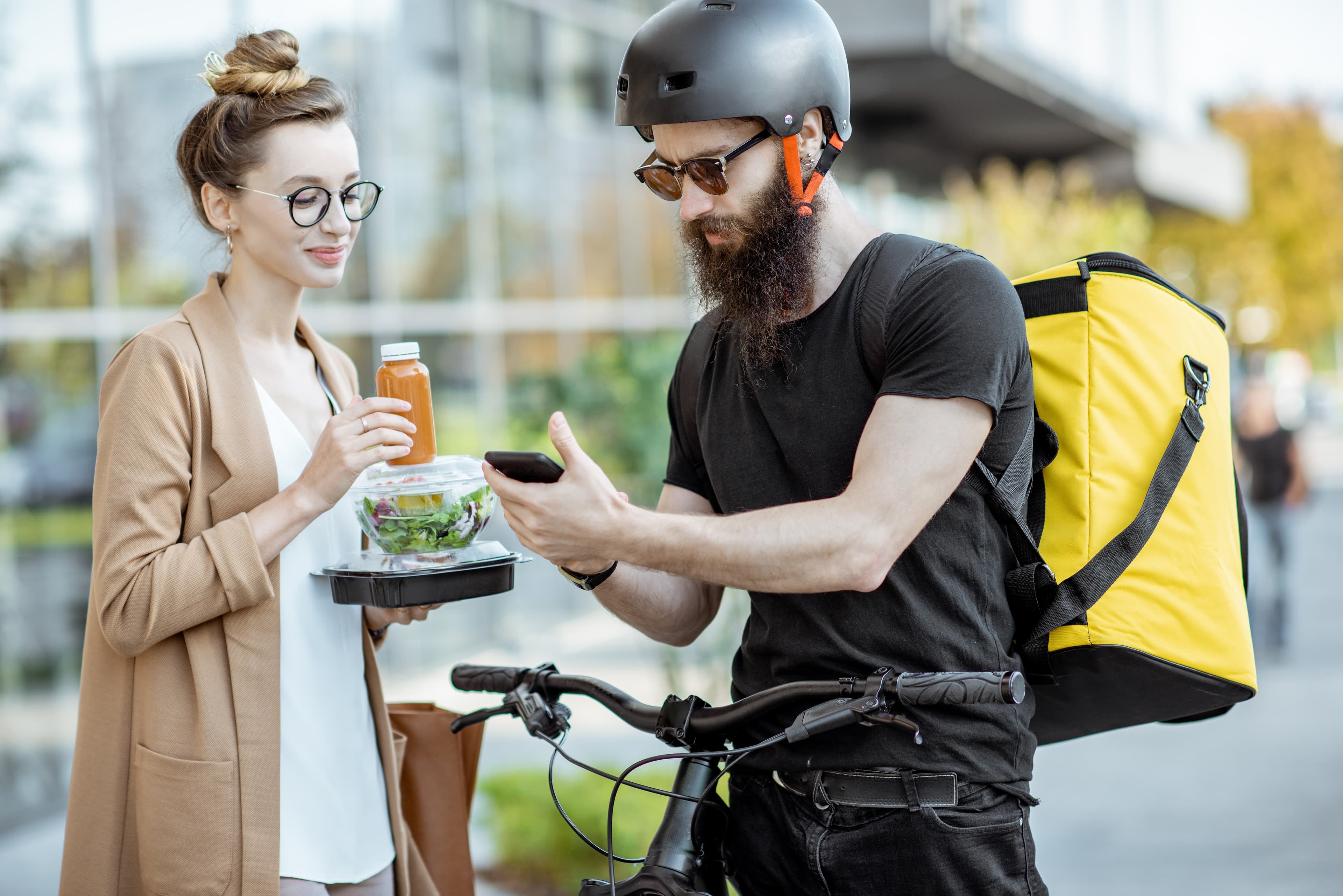 Delivery app handoff with customer and phone
